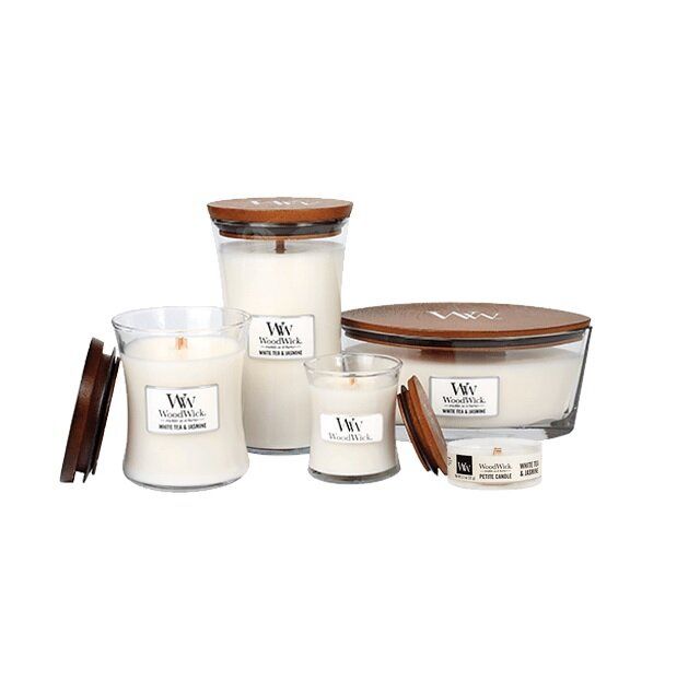 Ароматична свічка з ароматом жасмину Woodwick Ellipse White Tea & Jasmine 453 г - фото №1